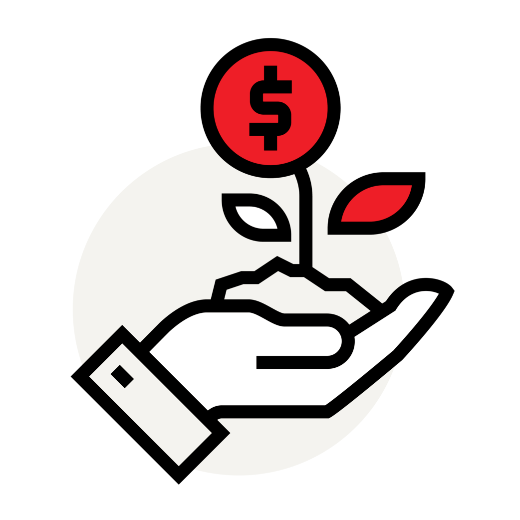 Icon of plant growing in person's hand