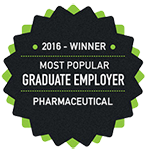 2016 Winner Most Popular Graduate Employer Pharmaceutical Logo