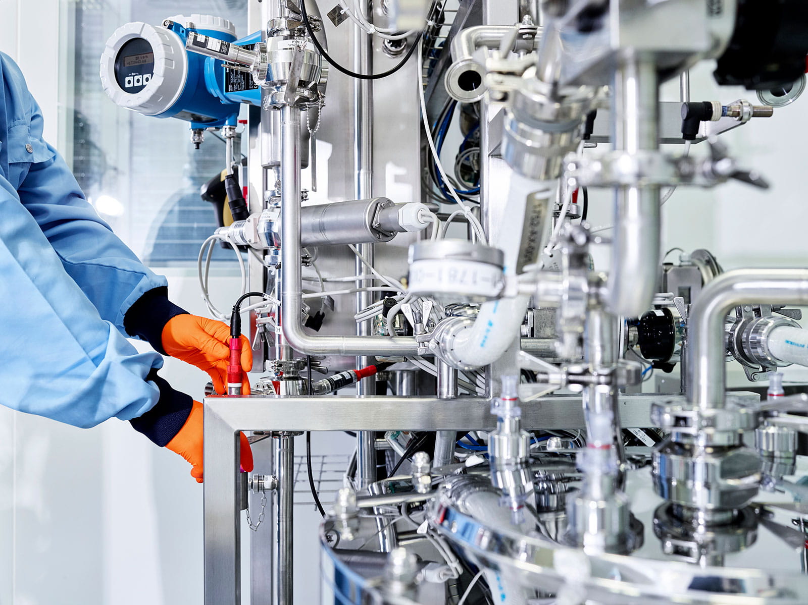 Gloved Technician in a Lab