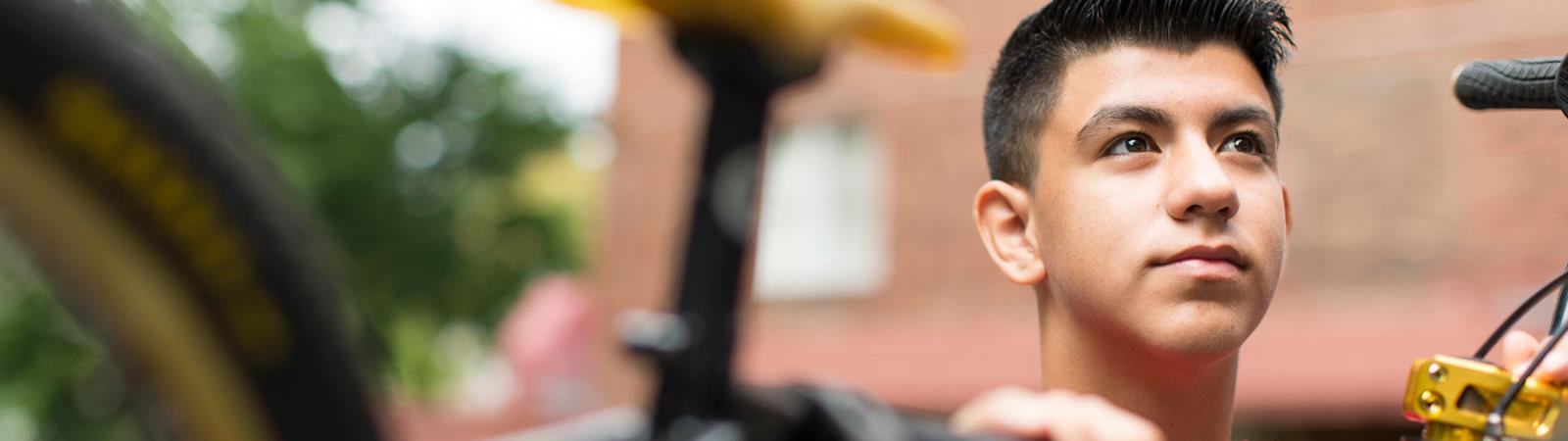 Boy with bike