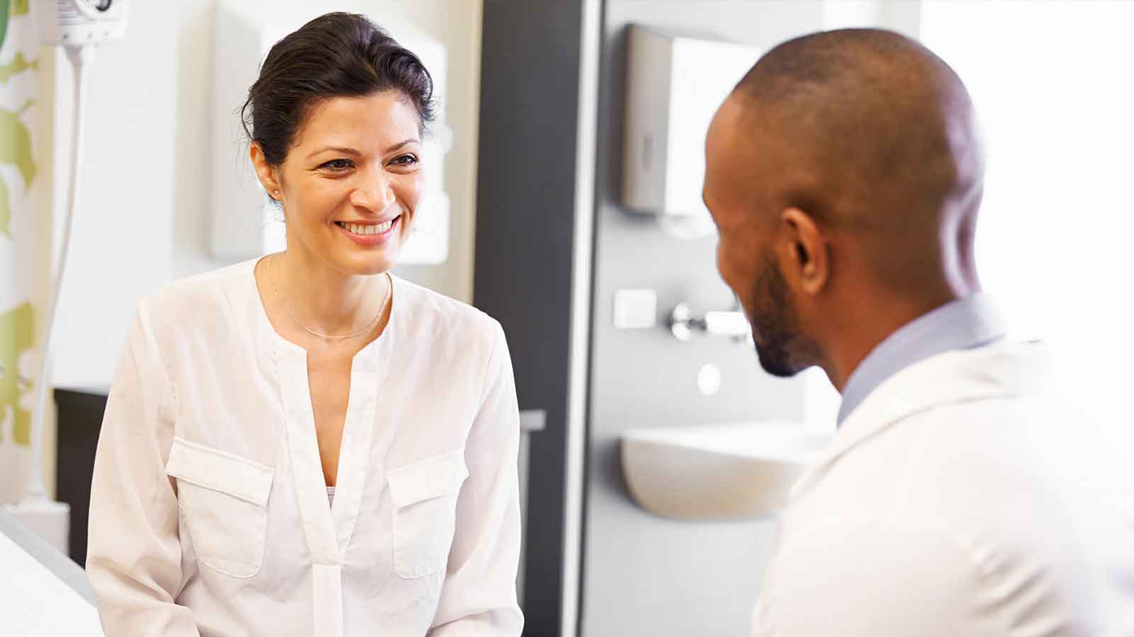 Two people in a consultation