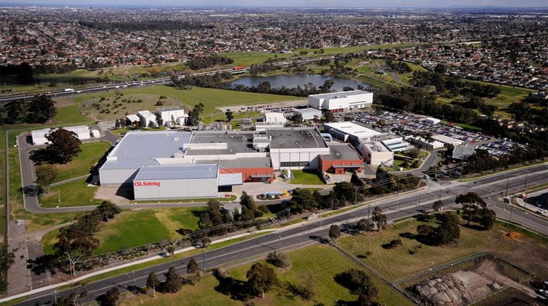 Aerial view of CSL Berhing Australia Broadmeadows site
